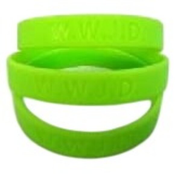 WWJD Silicone Wristbands Inspirational Bracelets - 1 doz - Picture 1 of 1